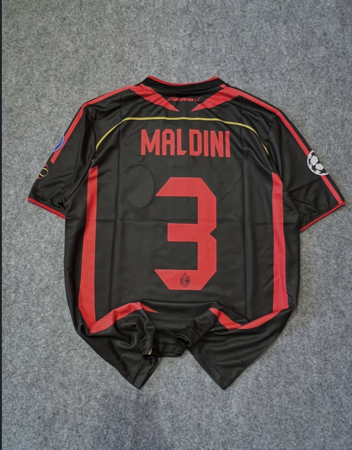 AC MILAN MALDINI BLACK EMBRIODERY