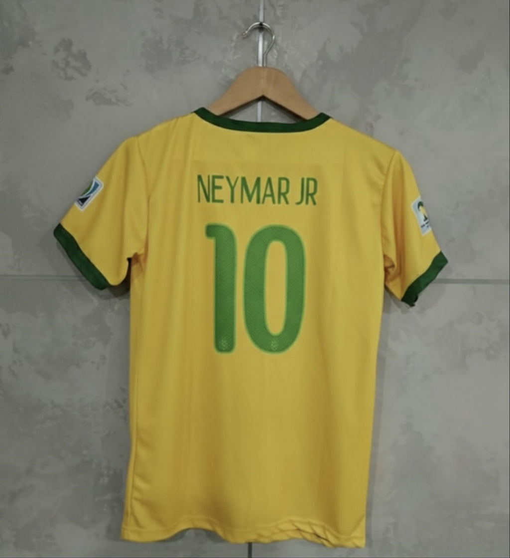 NEYMAR 2014 WORLD CUP PREMIUM QUALITY EMBRIODERY JERSEY